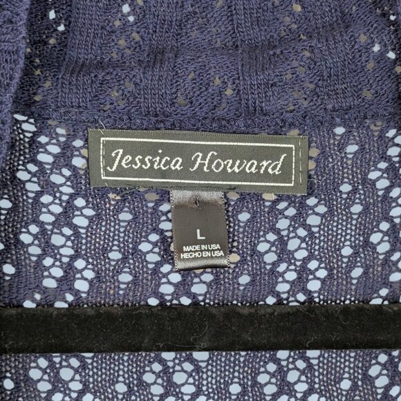 V. Jessica Howard Cropped Crochet Cardigan - Picture 7 of 7